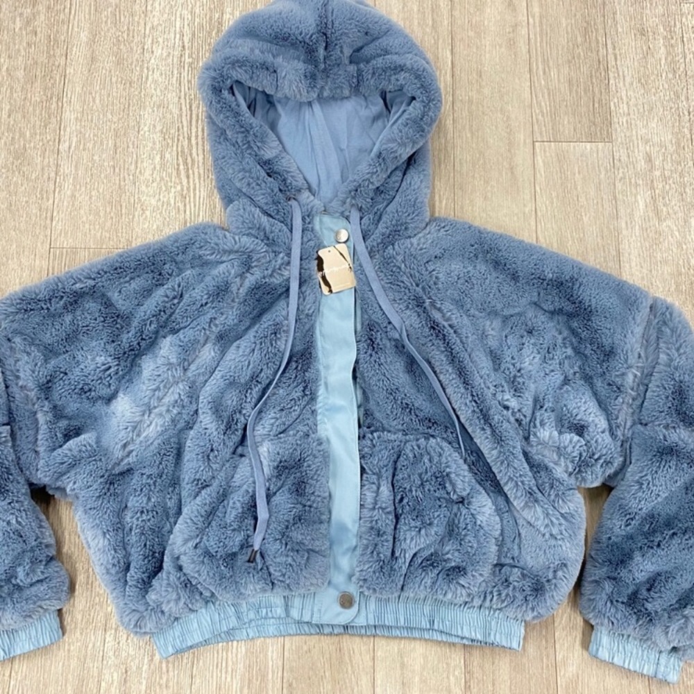 Free People Jacket Blue Soft Medium - Picture 4 of 5